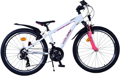 Kinderfiets Race - Meisjesfiets Weg - Sportief Fietsen - 21 Versnellingen - 24 Inch - Wit Roze