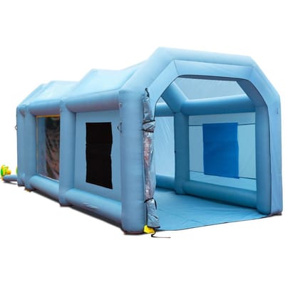 Cabine de Peinture Gonflable Tente de Peinture Automobile 20x10x8ft Système de Filtration 2 Souffleurs