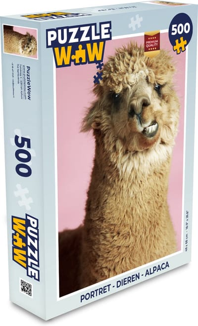 Puzzel Portret - Dieren - Alpaca - Legpuzzel - Puzzel 500 stukjes