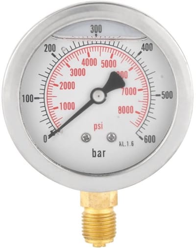 Allecto - Manometer - Precisie Drukmeter - 63mm 0-600Bar - G1/4"