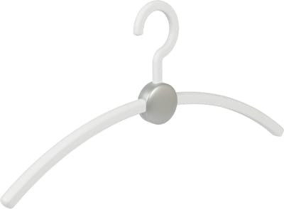 De Kledinghanger Gigant - Garderobehanger - Jassenhanger - Volwassenen - 708120 - 24 Stuks - Point - Kunststof - Wit - Zilver - 45 cm - Kledinghanger - Kleerhanger (708120/24)