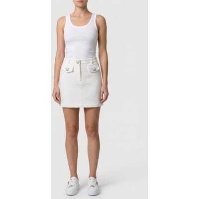 Moschino Teddy Buttons Tweed Mini Skirt White Size: 40 | Mini Skirts Outlet | Dames | Wit