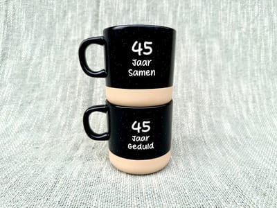 Mokken set - 45 jaar getrouwd - 45 jaar getrouwd versiering - 45 jaar huwelijk - 45 jaar jubileum - 45 jaar getrouwd cadeau - 45 jaar huwelijk - Trouwdag - Trouwdag cadeau - Huwelijkscadeau - Trouwdag jubileum - Jubileum huwelijk