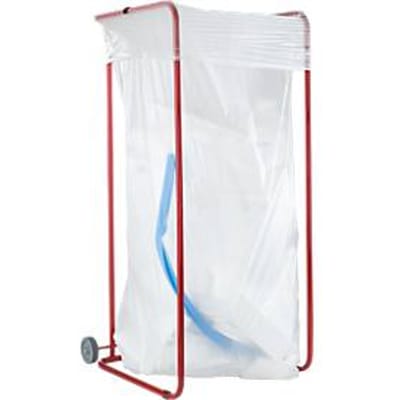 Afvalzakhouder met groot volume, 800 liter, B 770 x D 720 x H 1615 mm, met wielen, rood