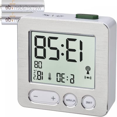 Digitale Wekker - Moderne Wekker - Slaapkamer Organisatie - Stil Uurwerk - 66 x 68 x 22 mm - Zilver
