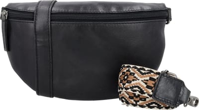 Micmacbags Next Navajo 2-in-1 Crossbody Schoudertas / Heuptas met Trendy Schouderband Festival Fanny Pack - Leren Dames Tas - Zwart