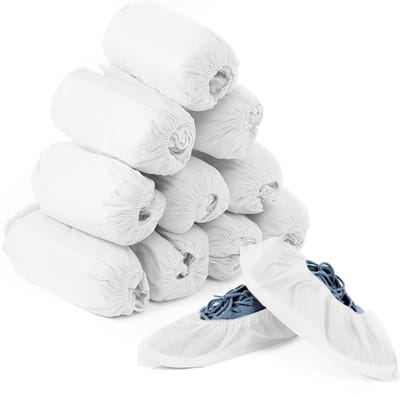 Famanu – 100 stuks overschoenen - waterdichte schoenhoezen - vliesstof - reinigen van tapijten - vloerbescherming - wit