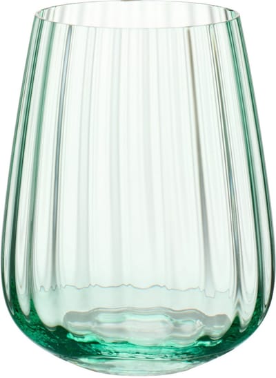 J-Line glas Geribbeld - glas - groen - 6 stuks