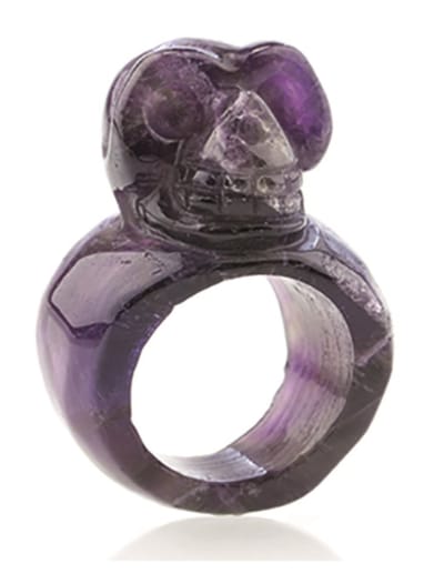 Amethist schedel ring