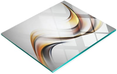 Stijlvol en duurzaam glazen bord met abstracte golfprint, 60x52 cm
