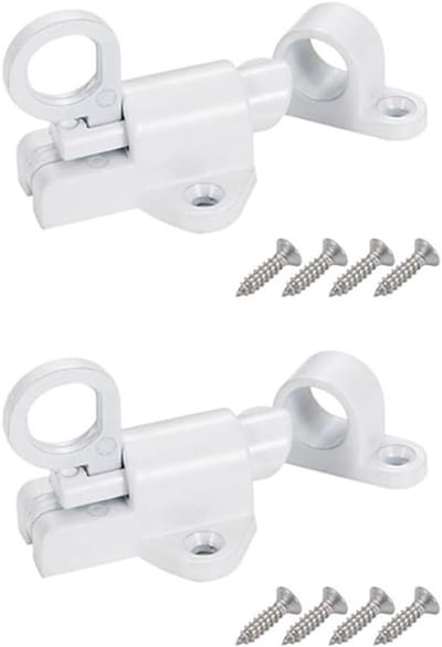 Veiligheidsdeurbolts voor ramen en deuren - 2 stuks automatische vergrendeling, geschikt voor houten deuren, kasten en ramen, inclusief schroeven