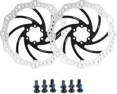 Set van 2 Fiets Remschijven 203mm Zwart Centerlock met 12 Schroeven
