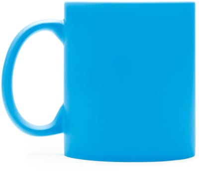 5 keramische mokken Blauw gekleurde buitenzijde wit binnenzijde 350ml geschikt voor LASER, model Walax