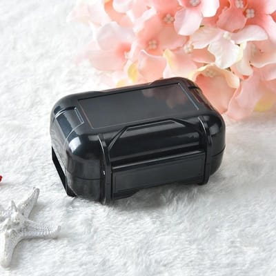 1 étui étanche pour écouteurs, boîte de transport rigide, résistante à la pression, boîte de rangement multifonctionnelle pour bijoux noir