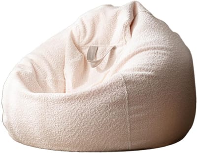Zitzak Overtrek - Stoelhoes Zonder Vulling - Ontspannen en Spelen - Waterdruppel Effect - D100 cm - Beige Wit