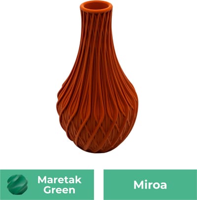 Miroa design vaas – Decoratieve vaas - Maretak Groen - 3d geprinte vaas – geschikt voor droogbloemen - 20CM