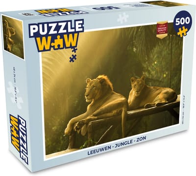Puzzel Leeuwen - Jungle - Zon - Legpuzzel - Puzzel 500 stukjes