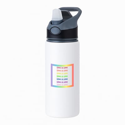 Hacebo® - LGBTQ cadeau - waterfles met rietje zwart - Lgbt - Queer - met opdruk - lgbt - Love is love - Pride month - lgbtq vlag - gay pride - met tekst - opdruk - leuke pride spullen - verjaardag - cadeau - gift - water fles - 650ML