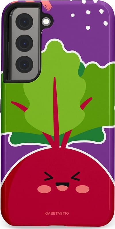 Casetastic Hoesje Geschikt voor Samsung S22 - Stijlvolle Beschermende Duo-layer Case - Kawaii Groenten Look