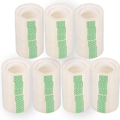 Plakband rollen set van 42 stuks doorzichtige - 12mm x 10m - Essentieel School & Bureauaccessoires - Transparant Klusspullen