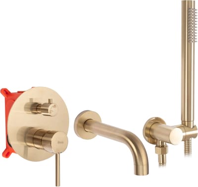 Rea Lungo Gold Brush + Box - Inbouw Badmengkraan - Goud