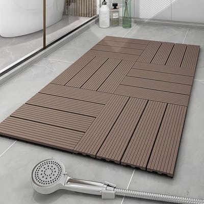 Vloertegels Tuin - Kunststof Hout - Buiten Terras - Eenvoudig Kliksysteem - 30x30cm - Koffie