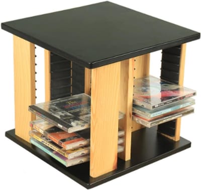 CD Opberger - Media Kastje - Collectie Organiseren - 360 Graden Draaibaar - 28 x 28 x 27 cm - Houtkleurig