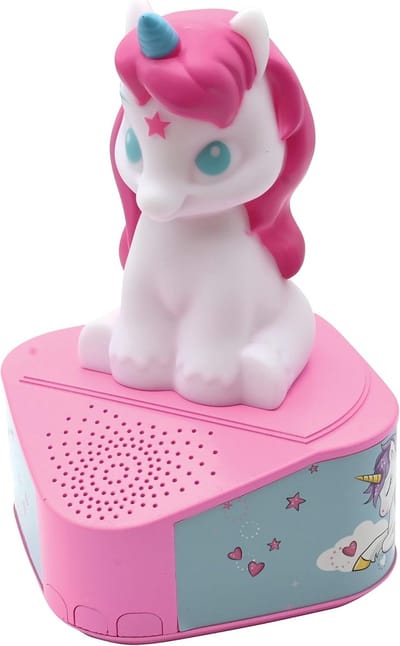 Luidspreker met figuur - Draagbare speaker - Muziek luisteren - Lichtgevend effect - 14 x 14 x 20 cm - Roze