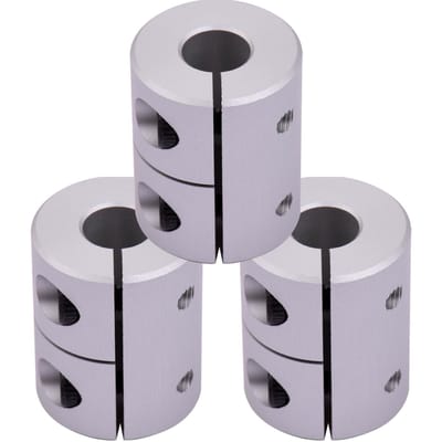 Aibecy stijve askoppeling 5 mm tot 8 mm boring L23xD18 askoppelingconnector voor 3D-printer 3pcs zilver
