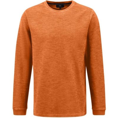 Fynch-Hatton Trui Round Neck Longsleeve Slub Orange / male