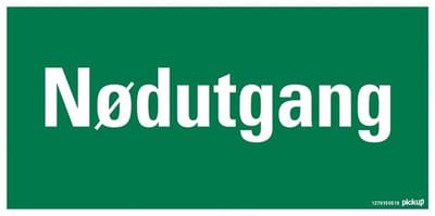Pickup - NØDUTGANG - conform NEN-EN-ISO 7010 bord 30x15 cm