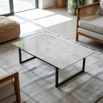 Coloray Tafelblad - Tuintafelblad - 100x70 cm - Grijs - Rechthoek Glazen Tafelblad - Tafelblad Voor Buiten - Buiten Tafelblad - Los Tafelblad - Tafelblad Glas woonkamerdecoratie
