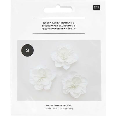 Crêpepapier bloemen - Wit