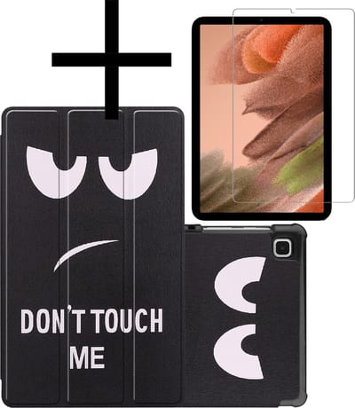 Hoes - Geschikt voor Samsung Galaxy Tab S6 Lite - Met Screenprotector - Trifold Bookcase - Hard Cover - Hardcover Book Case - Tablet Hoesje - Don't Touch Me
