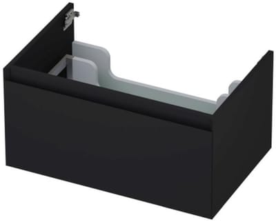 INK - Onderkast 1 Lade Greeploos Gelakt 45gr - 700x450x350 Mm - Mat Zwart