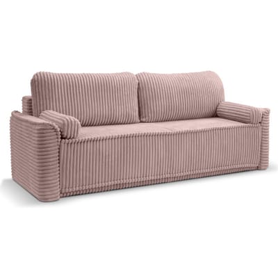 Furnilux Roze grubs 3-zits sofa bed moderne slaapbank in zachte corduroy