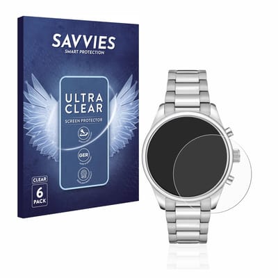 Savvies - Screenprotector voor Hugo Boss Chronograph 58114171 - Folie Beschermfolie transparant 6 Stuks