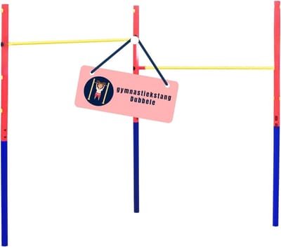 REN® Duikelrek - Rekstok - Turnrek - dubbele - Blauw-Rood-Geel - 204cm x 241cm x 154cm