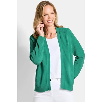 Kort tricot jasje van lintjesgaren - groen - Gr. 19 van Goldner Fashion