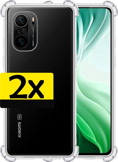 Hoesje - 2 Stuks - Geschikt voor Xiaomi Mi 11i - Sterk & Shockproof - Siliconen Case - Back Cover - Telefoon Hoes Shock Proof - Telefoonhoesjes - Transparant