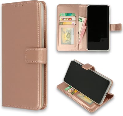 HB Hoesje Geschikt voor Motorola G8 Power Lite Roségoud - Portemonnee Book Case - Kaarthouder & Magneetlipje