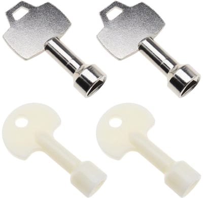 Dailygoods- Afvalbak Sleutels Set van 4 - Kunststof/Metaal - Voor 70L Afvalbak - Buitendiameter 13 mm - Lengte 52 mm - Duurzaam en Geschikt voor Buiten - Afvalbak Sleutel