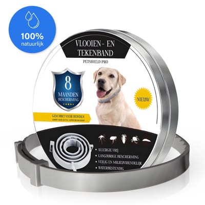 PetShield Pro Teken- en Vlooienband voor Honden 62 cm | Verstelbaar | Waterbestendig | Comfortabele Halsband voor Middelgrote & Grote Honden
