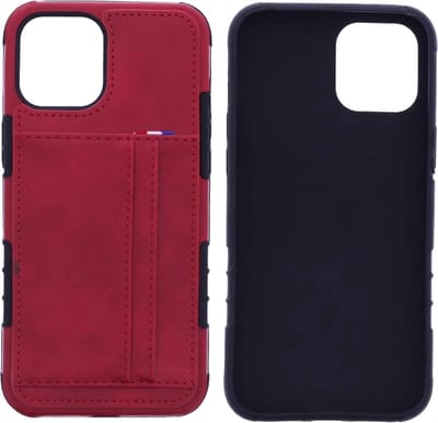 Backcover hoesje Geschikt voor: Apple iPhone 12 Pro Max hoesje - Case - 2 Ruimte voor pasjes - Rood