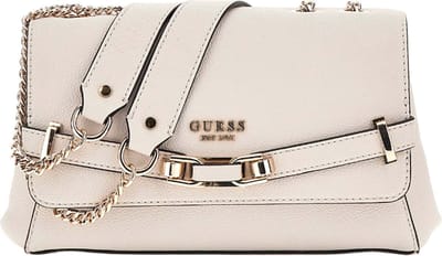 GUESS Schoudertas Silvye Convertible Xbody Flap Bag Stone Lichtgrijs