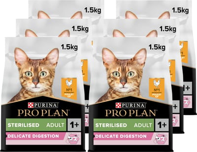 Pro Plan Adult Sterilised Delicate Digest - Kattenvoer Droogvoer - Kip - 6 x 1.5 kg