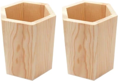 10 Stuks Houten Pennenhouders van Dennenhout, Pennen Organizer, Mini Bureau Organizer voor Kantoorbenodigdheden