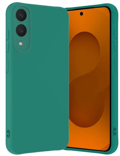 Hoes - Geschikt voor Samsung Galaxy S25 Edge - Sterk & Shockproof - Hoesje Cover - Siliconen Case - Donkergroen