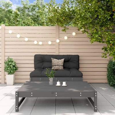 vidaXL - 2-delige - Loungeset - massief - grenenhout - grijs