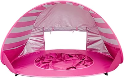 Strandtent Zwembad - Opvouwbare Luifel - Zon Beschermen - Mini Zwembad Functie - 120x83x70 cm - Rood